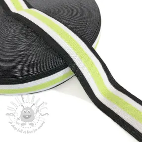 Elastic 3 cm Side stripe lime