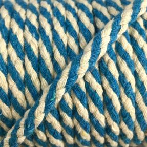 Cotton cord 5 mm turqouise ecru