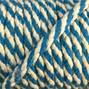 Cotton cord 5 mm turqouise ecru