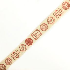 Cotton ribbon Stamps pink