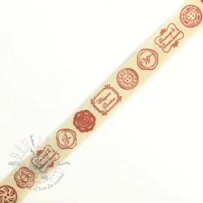 Cotton ribbon Stamps pink