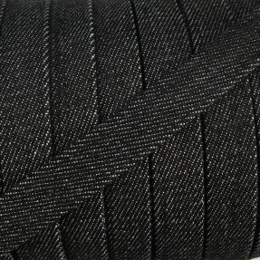 Cotton cord flat 15 mm Denim black
