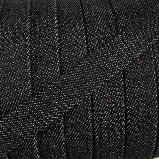 Cotton cord flat 15 mm Denim black