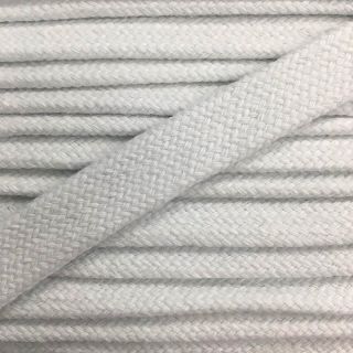 Cotton cord flat 13 mm white