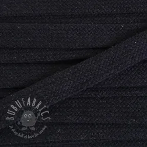Cotton cord flat 13 mm black