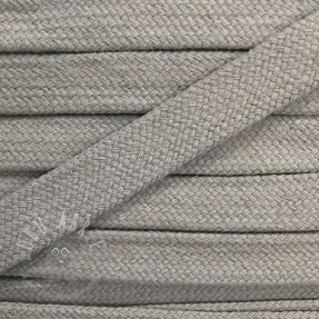 Cotton cord flat 13 mm light grey