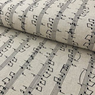 Decoration fabric Linenlook Sheet music