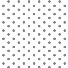 Cotton fabric Dots white/grey