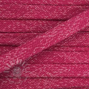 Cotton cord flat 15 mm melange fuchsia