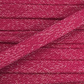 Cotton cord flat 15 mm melange fuchsia