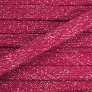 Cotton cord flat 15 mm melange fuchsia