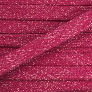 Cotton cord flat 15 mm melange fuchsia