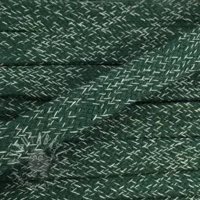Cotton cord flat 15 mm melange green