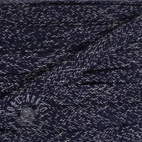 Cotton cord flat 15 mm melange marine