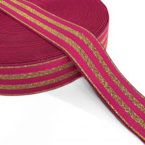 Elastic 4 cm LUREX GOLD fuchsia