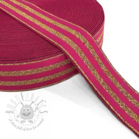 Elastic 4 cm LUREX GOLD fuchsia