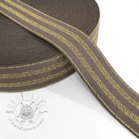 Elastic 4 cm LUREX GOLD taupe
