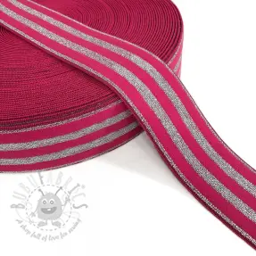 Elastic 4 cm LUREX SILVER fuchsia
