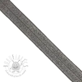Bias binding elastic glitter 20 mm anthracite