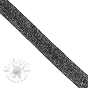 Bias binding elastic glitter 20 mm black