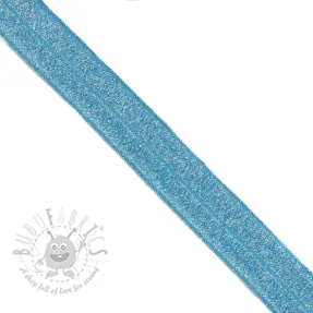 Bias binding elastic glitter 20 mm blue