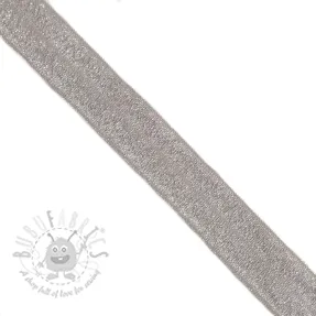 Bias binding elastic glitter 20 mm grey
