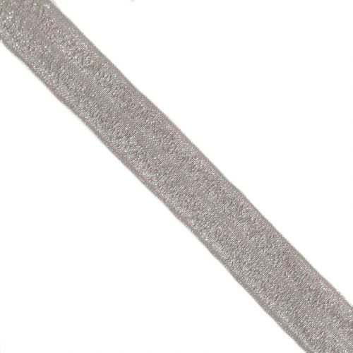Bias binding elastic glitter 20 mm grey