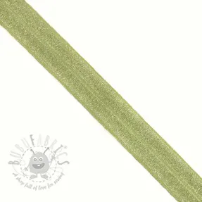 Bias binding elastic glitter 20 mm lime