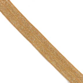 Bias binding elastic glitter 20 mm ochre