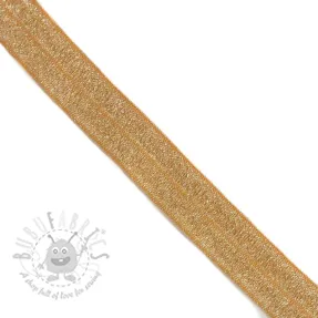 Bias binding elastic glitter 20 mm ochre