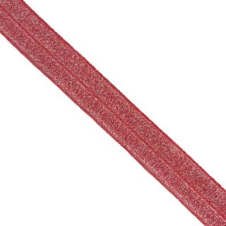 Bias binding elastic glitter 20 mm red