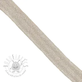 Bias binding elastic glitter 20 mm sand