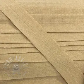 Bias binding elastic matt 20 mm beige