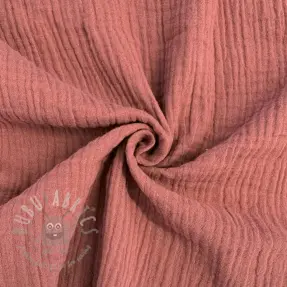 Double gauze/muslin mauve ORGANIC