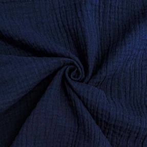 Double gauze/muslin navy ORGANIC