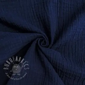 Double gauze/muslin navy ORGANIC