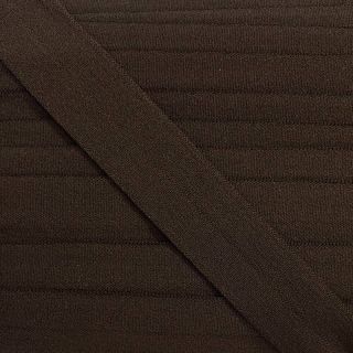 Bias binding elastic matt 20 mm dark brown