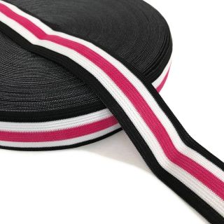 Elastic 3 cm Side stripe fuchsia