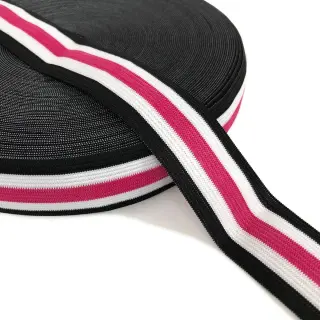 Elastic 3 cm Side stripe fuchsia