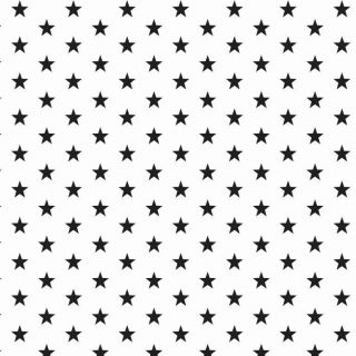 Cotton fabric Petit stars white/black