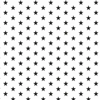 Cotton fabric Petit stars white/black
