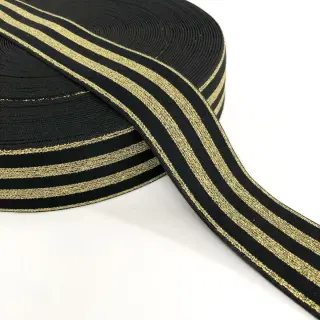 Elastic 4 cm LUREX GOLD black