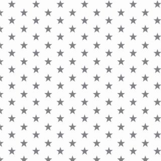 Cotton fabric Petit stars white/grey
