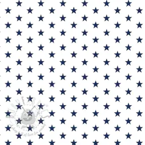 Cotton fabric Petit stars white/navy