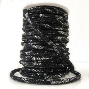 Suede cord Glitter black