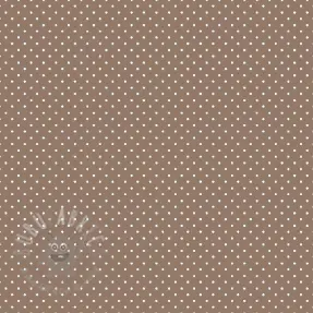 Cotton fabric Petit dots taupe