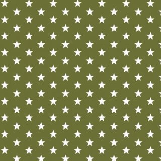 Cotton fabric Petit stars green