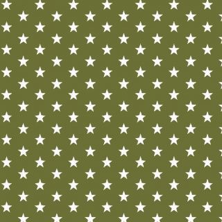 Cotton fabric Petit stars green