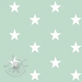 Cotton fabric Stars mint