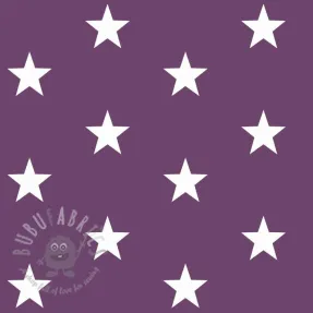 Cotton fabric Stars purple